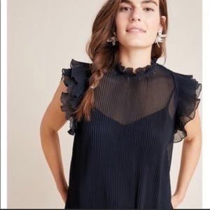 Anthropologie Frieda pleated ruffle top